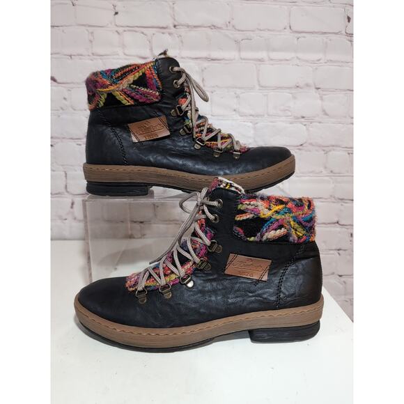 Rieker Women’s Size 40 Felicitas Z6743 Multicolor Collar Ankle Boots Vegan 8.5-9 - Picture 1 of 11